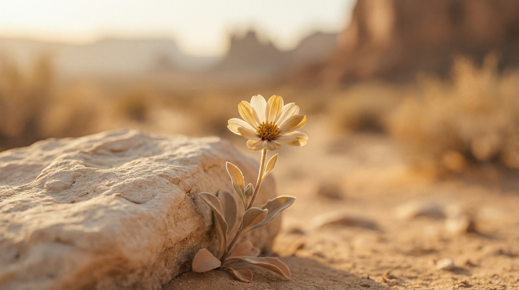 flower bloom in the desert